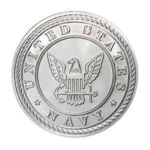 1 OZ SILVER ROUND BECAUSE OF THE BRAVE NAVY