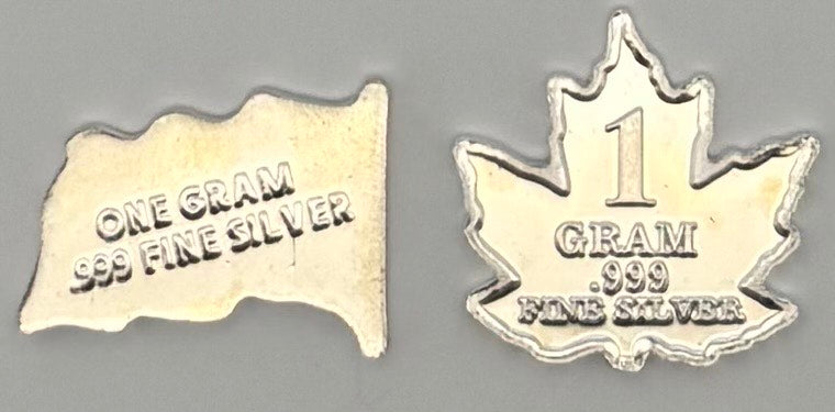 1 gram 999 Pure Colorized Silver Bar of Various Designs