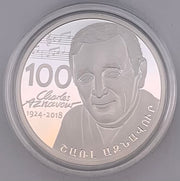 1 oz 999 Silver Proof Charles Aznavour Coin Made By Geiger Edelmetalle