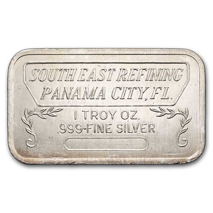 1 oz 999 Vintage Silver Bar - South East Refining