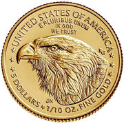 Random Year 1/10 oz American Gold Eagle $5 Coin BU