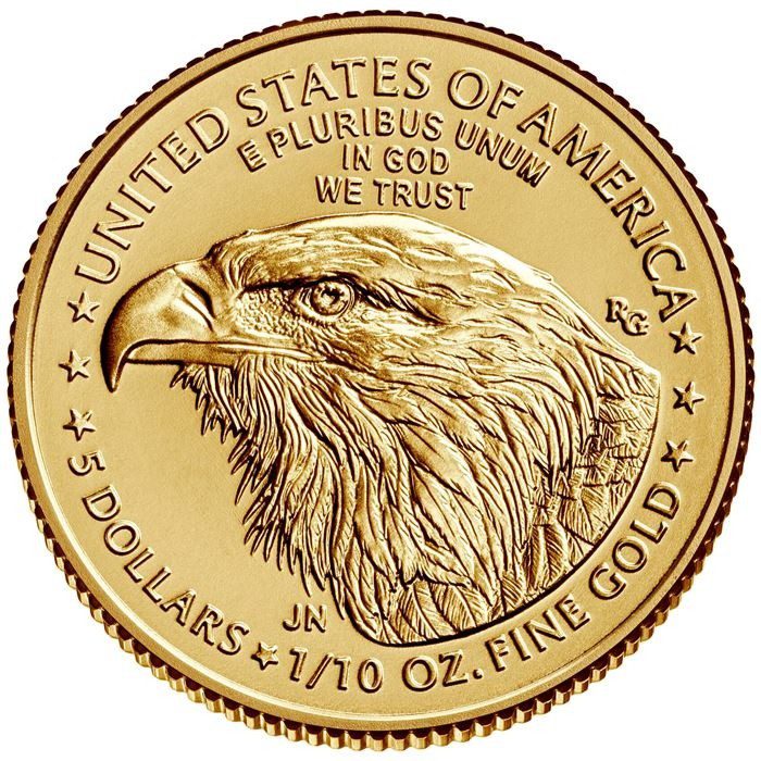 Random Year 1/10 oz American Gold Eagle $5 Coin BU