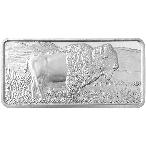 10 OZ SILVER BUFFALO BAR HIGHLAND MINT