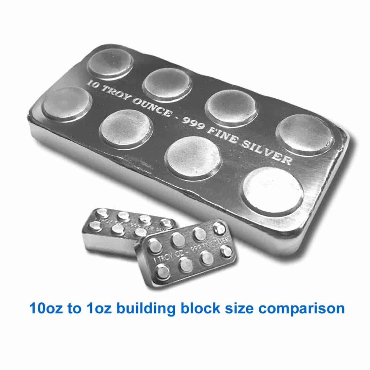 10 oz 999 Silver Building Block Monarch Precious Metals Bar