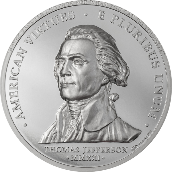 2021 10 OZ 999 SILVER AMERICAN VIRTUES INDEPENDENCE PROOF