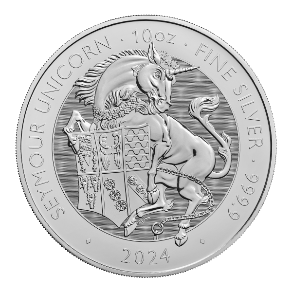 2024 10 OZ 999 SILVER TUDOR BEASTS SEYMOUR UNICORN COIN