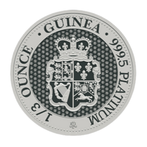 1/3 OZ PLATINUM ST HELENA ROSE CROWNED SHIELD GUINEA