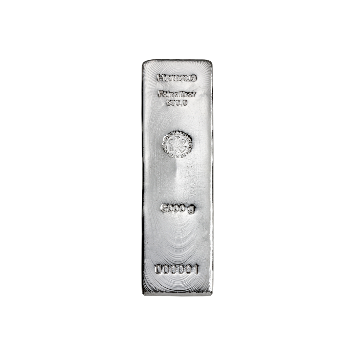 Heraeus 5 KG 999 Silver Cast Bar 160.75 Troy Ounces