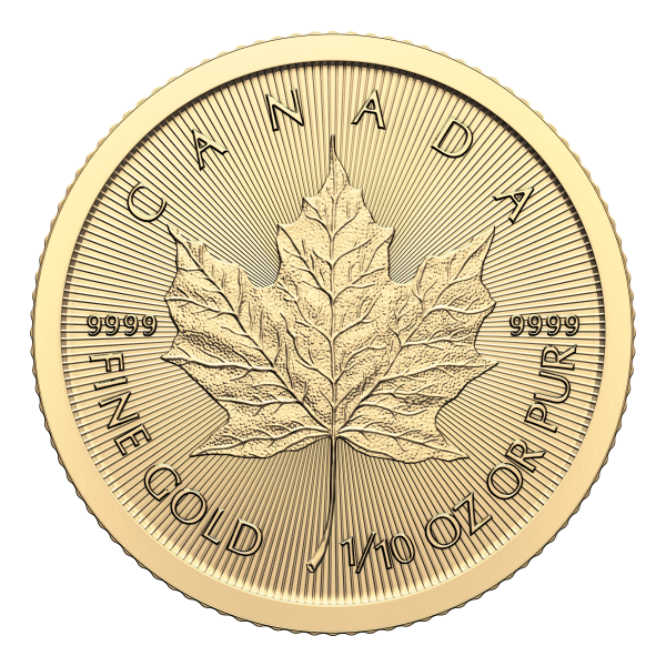 2024 1/10 OZ CANADIAN 9999 GOLD MAPLE LEAF COIN