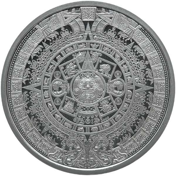 1/2 OZ 999 SILVER ROUND AZTEC CALENDAR