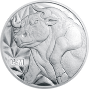 1/2 OZ SILVER ROUND BULL AND BEAR GOLDEN STATE MINT