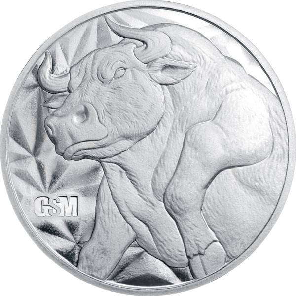 1/2 OZ SILVER ROUND BULL AND BEAR GOLDEN STATE MINT