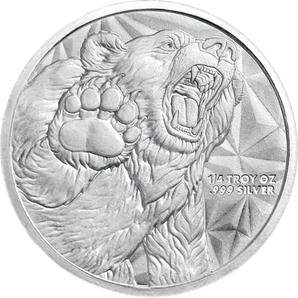 1/4 OZ SILVER ROUND BULL AND BEAR GOLDEN STATE MINT