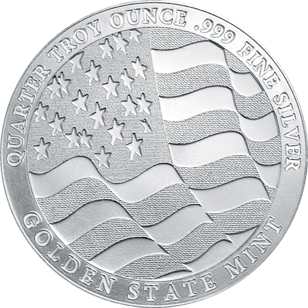 1/4 OZ SILVER ROUND EAGLE GOLDEN STATE MINT