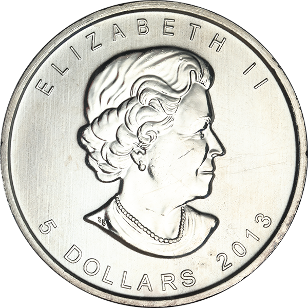 1 OZ CANADIAN SILVER MAPLE LEAF COIN/SECONDARY CONDITION