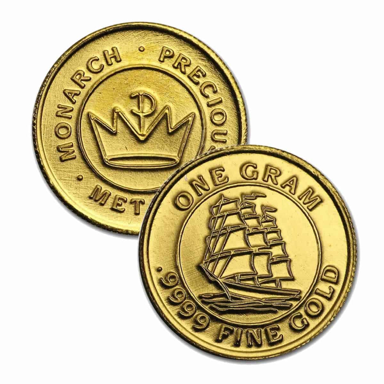 1 Gram 999 Gold Ship Round By Monarch Precious Metals