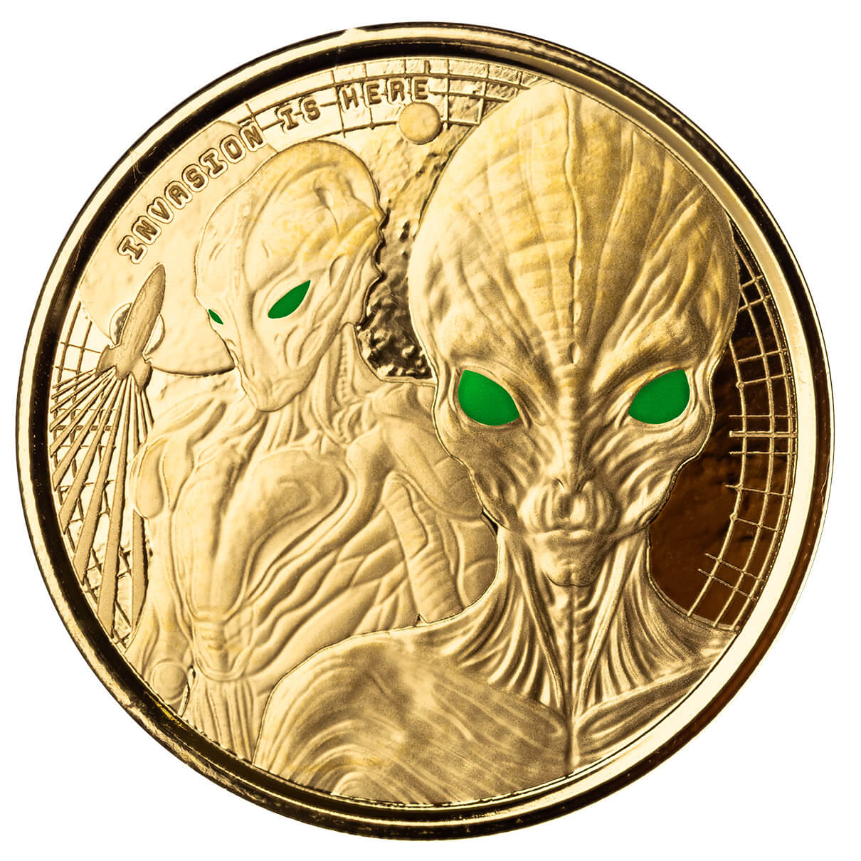 Scottsdale Mint 2023 Ghana Alien 1 oz Gold Proof with Color Coin