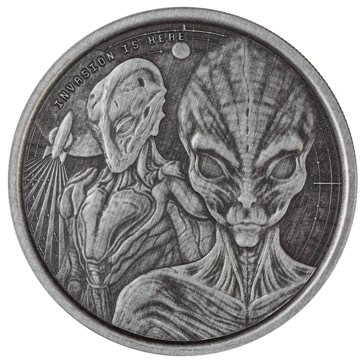Scottsdale Mint 2023 Ghana Alien 1 oz Silver Antique Coin