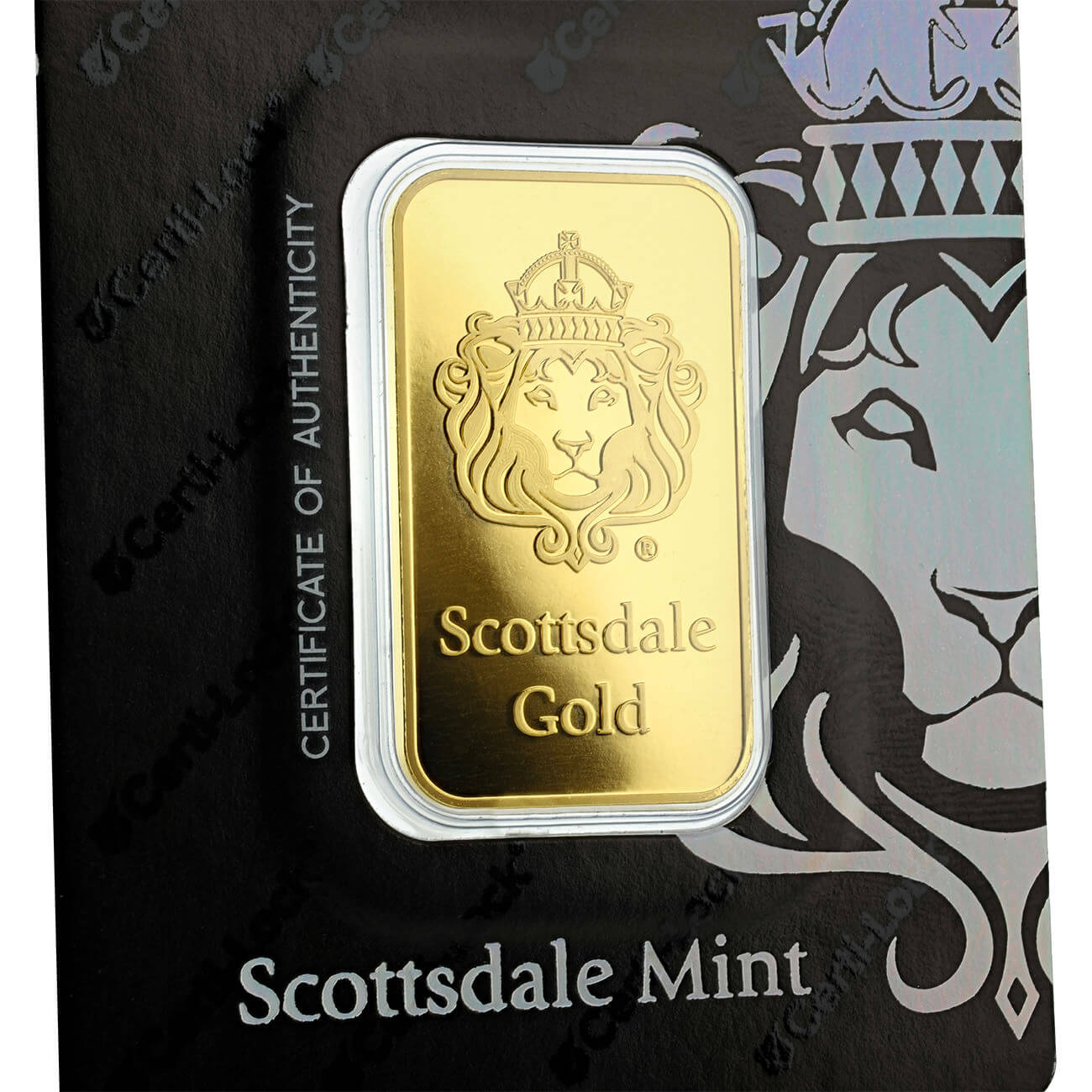 Scottsdale Mint Lion 1 Troy Ounce Gold Bar
