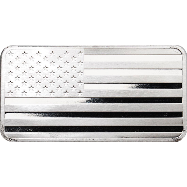 1 OZ SILVER BAR FLAG HIGHLAND MINT