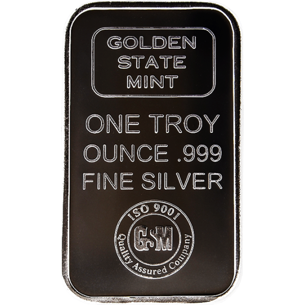 1 OZ SILVER BAR GOLDEN STATE MINT