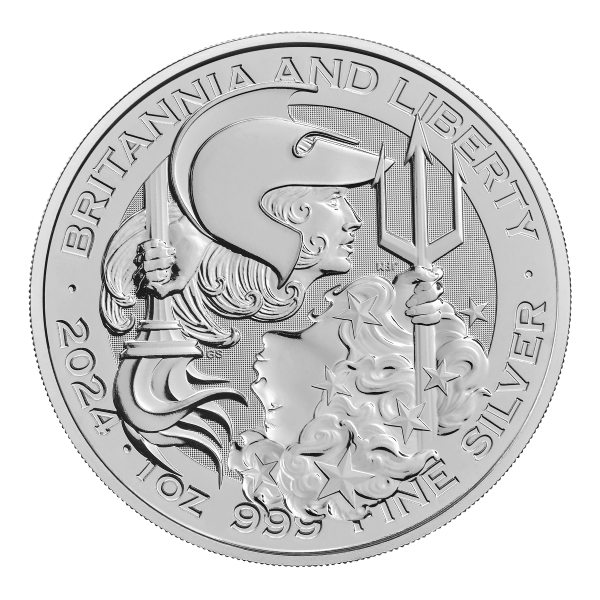 2024 1 OZ SILVER BRITANNIA AND LIBERTY COIN BU