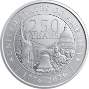1 OZ SILVER ROUND 250TH ANNIVERSARY GOLDEN STATE MINT
