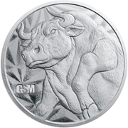 1 OZ SILVER ROUND BULL AND BEAR GOLDEN STATE MINT