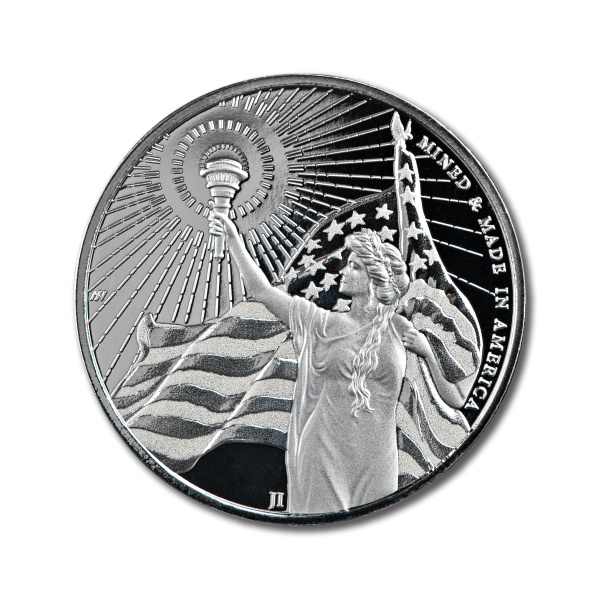1 OZ SILVER ROUND AMERICAN RESERVE COLUMBIA GODDESS ASAHI MINT