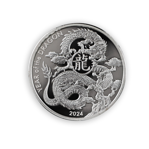 1 OZ 999 SILVER ROUND LUNAR DRAGON ASAHI MINT