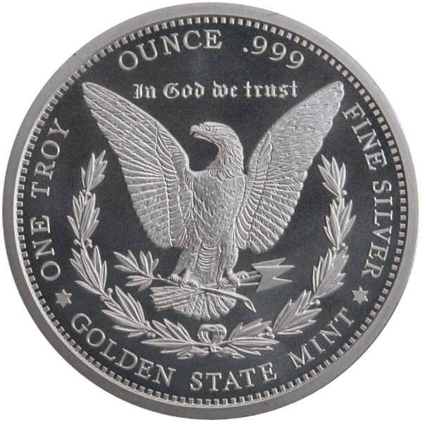 1 OZ SILVER ROUND MORGAN GOLDEN STATE MINT
