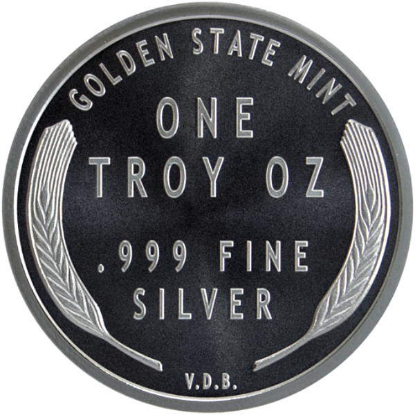 1 OZ 999 SILVER ROUND WHEAT CENT DESIGN GOLDEN STATE MINT