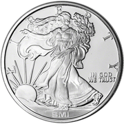 1 OZ SILVER ROUND WALKING LIBERTY SUNSHINE MINT
