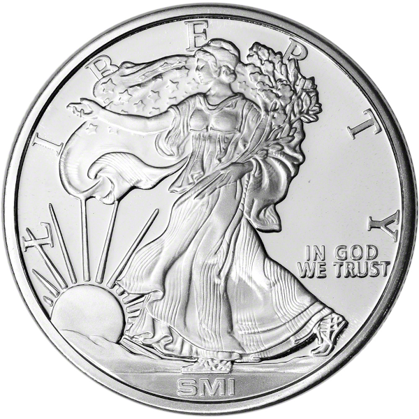 1 OZ SILVER ROUND WALKING LIBERTY SUNSHINE MINT