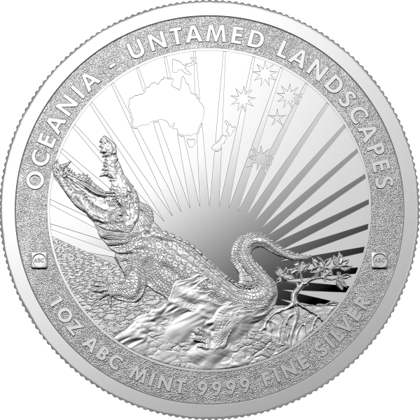2024 1 OZ AUSTRALIAN SILVER UNTAMED LANDSCAPE CROCODILE