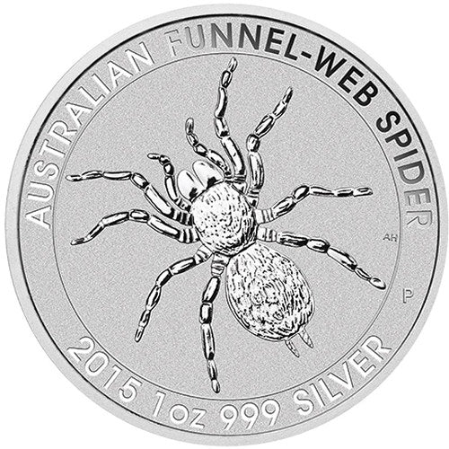 2015 1 OZ AUSTRALIAN SILVER FUNNEL-WEB SPIDER COIN/SECONDARY CONDITION