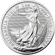 2021 1 oz Silver Britannia Coin from The Royal Mint 999