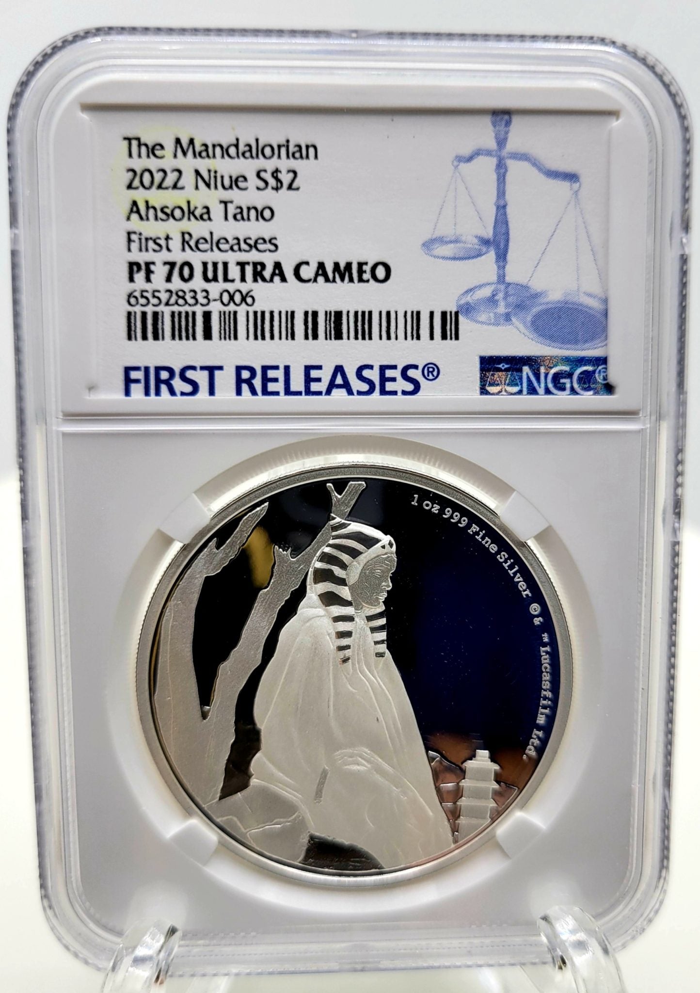 NGC PF70 First Releases Star Wars Ahsoka Tano 1 oz Silver Coin From New Zealand Mint