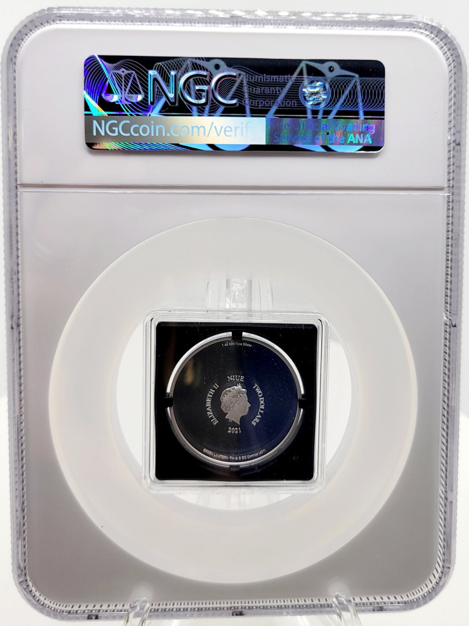 2021 DC Comics Green Lantern Emblem 1 oz Silver Coin New Zealand Mint PF70 Ultra Cameo NGC Graded