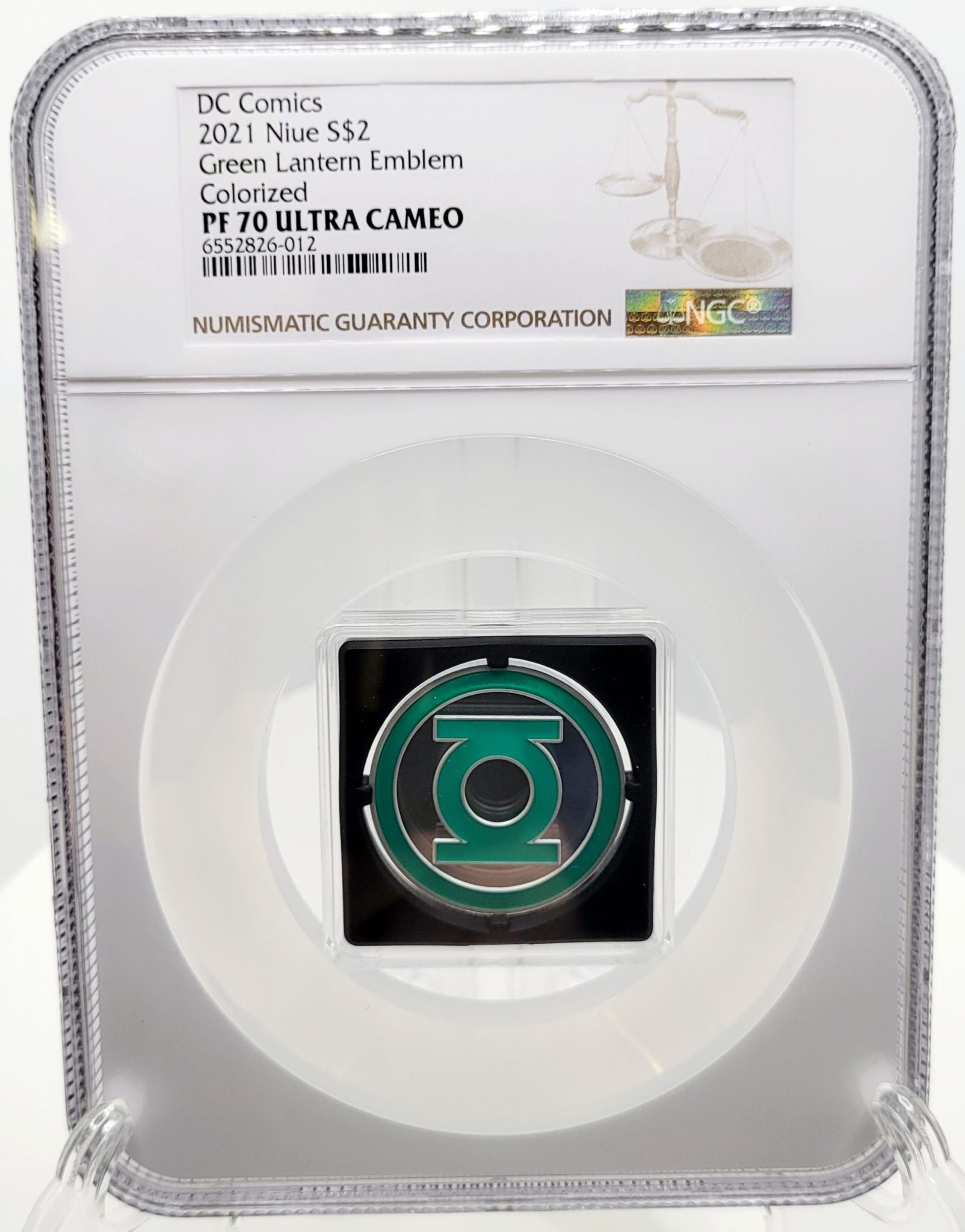 2021 DC Comics Green Lantern Emblem 1 oz Silver Coin New Zealand Mint PF70 Ultra Cameo NGC Graded