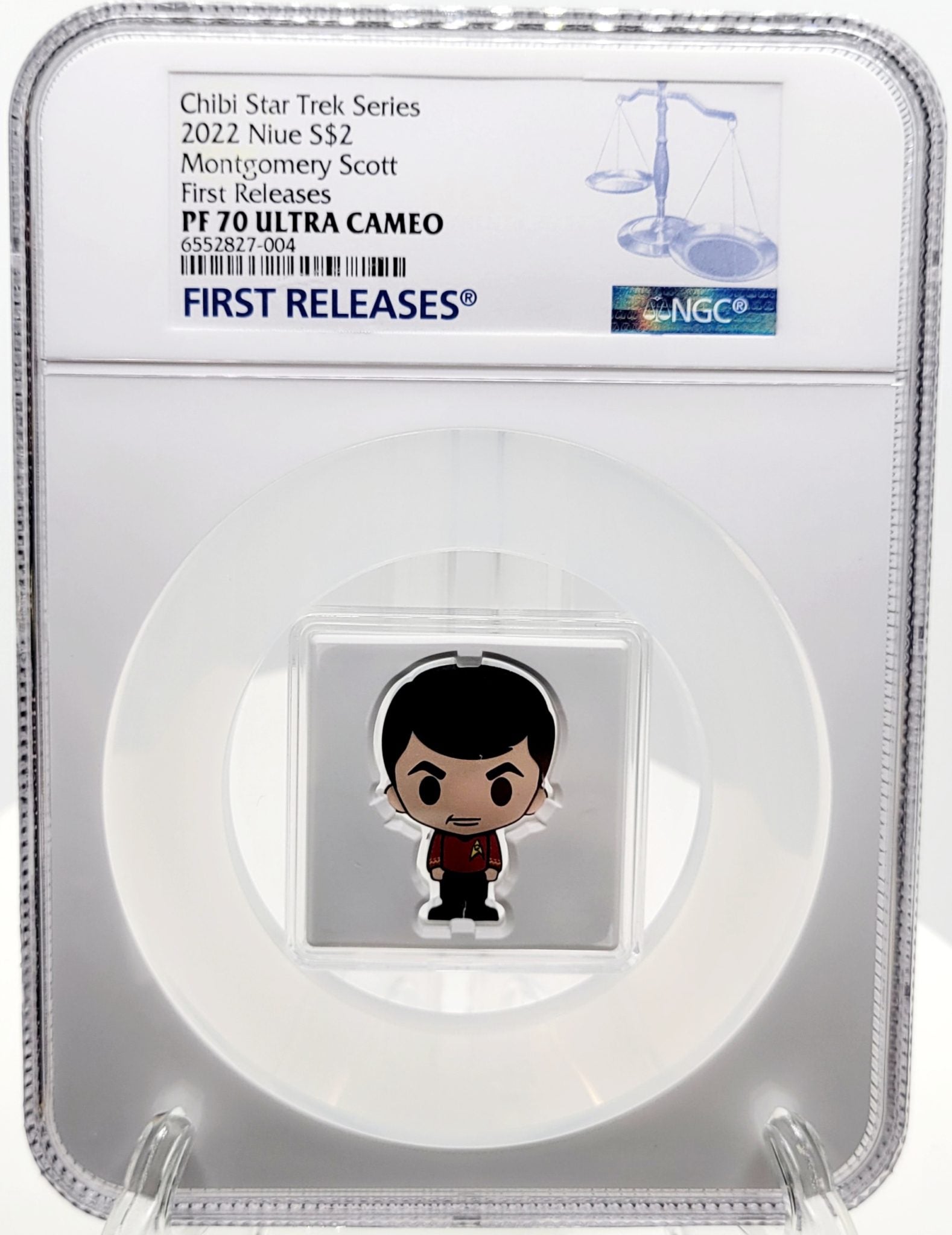 NGC PF70 First Releases 2022 Montgomery Scott 1 oz Silver Chibi Coin From New Zealand Mint