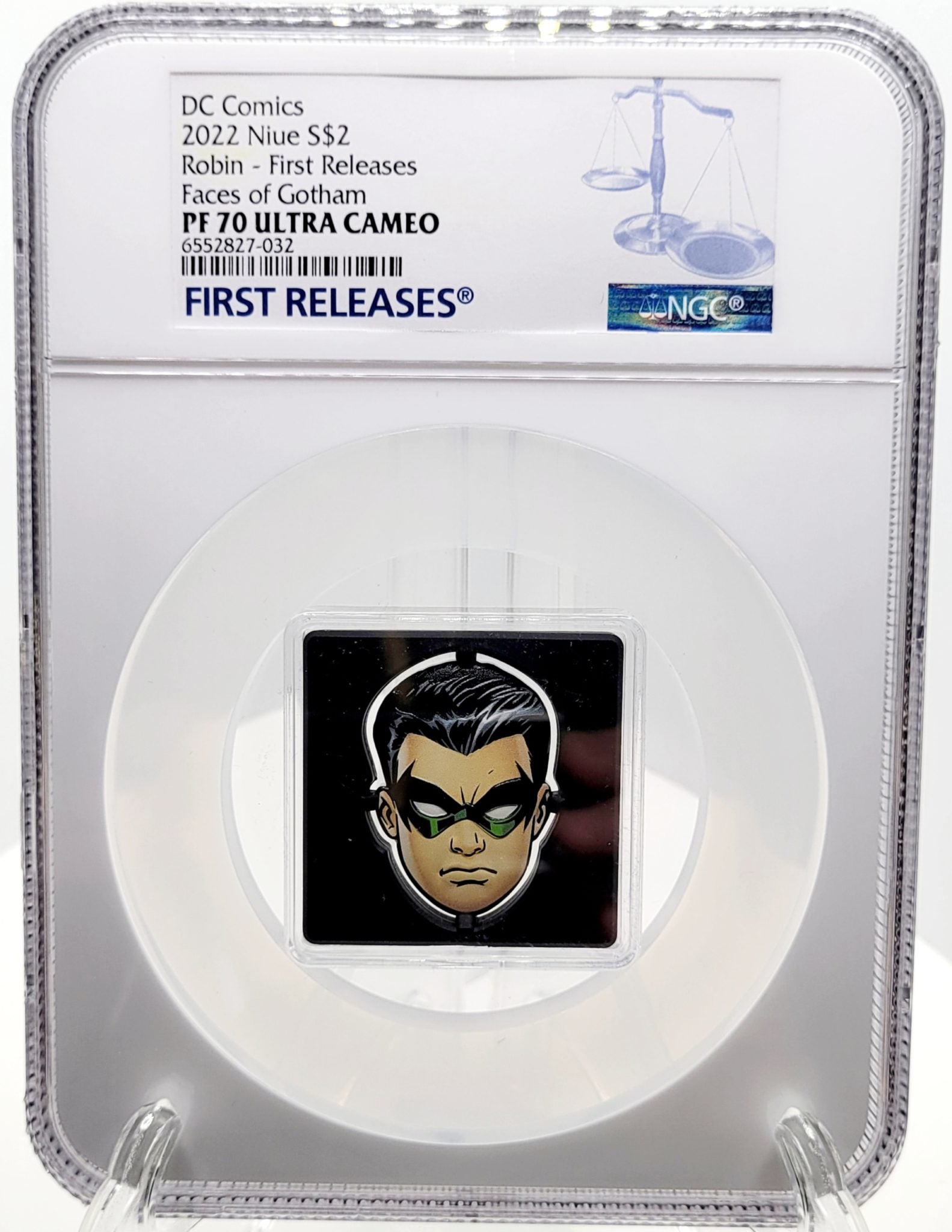 NGC PF70 First Releases 2022 1 oz Silver Robin Faces of Gotham New Zealand Mint Coin