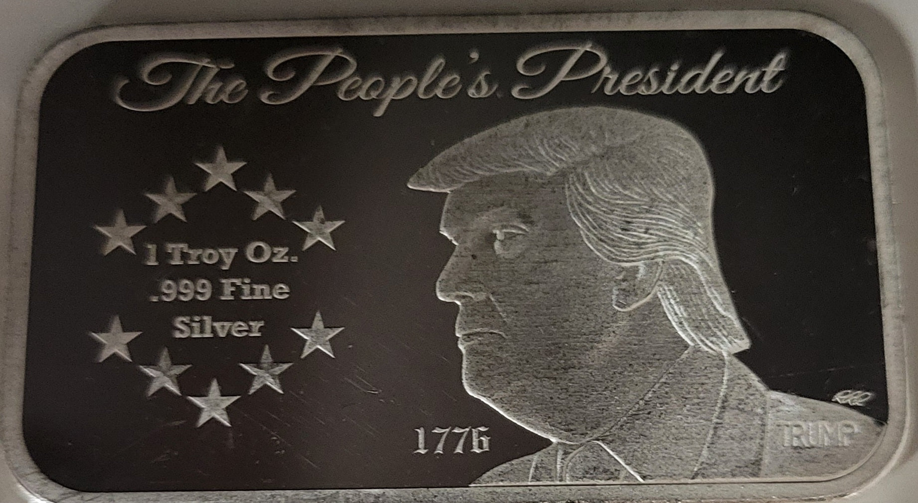 1 oz Trump 999+ Silver Bar With The White House Reverse