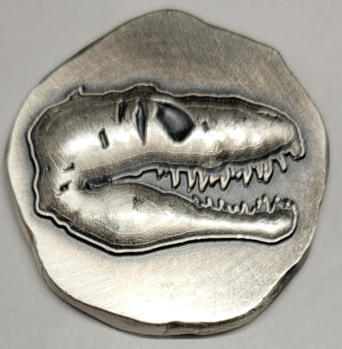 1 oz 999 Pure Silver T-Rex Antiqued Cast Round by Hayleybug Mint