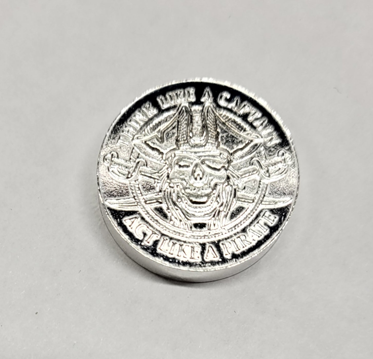 1 oz 999 Silver Think Like A Captain Act Like A Pirate Round By HayleyBug Mint