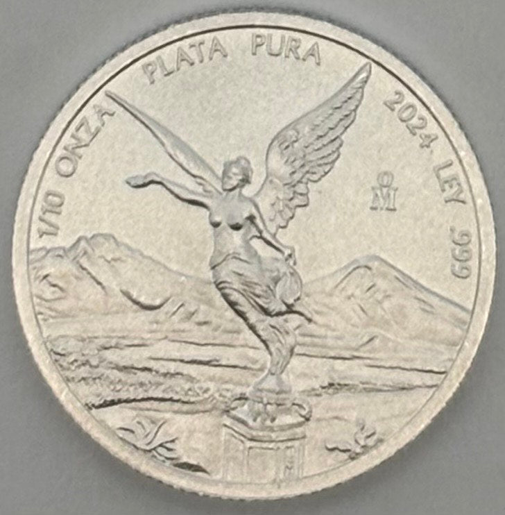 1/10 oz 999 Pure Silver 2024 Mexico Libertad BU