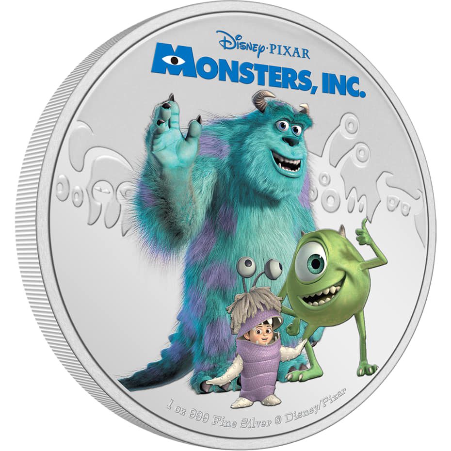 1 oz 999 Pure Silver Disney Pixar Monster's Inc 20th Anniversary Coin