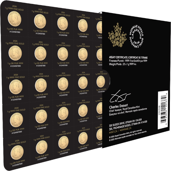 2026 25 GRAM GOLD MAPLEGRAM