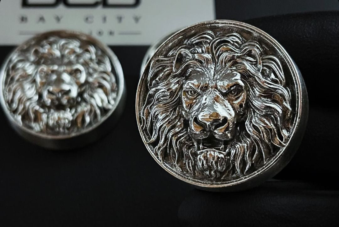 Bay City Bullion 3.1 oz Sand Cast Lion 999 Silver Art Bar