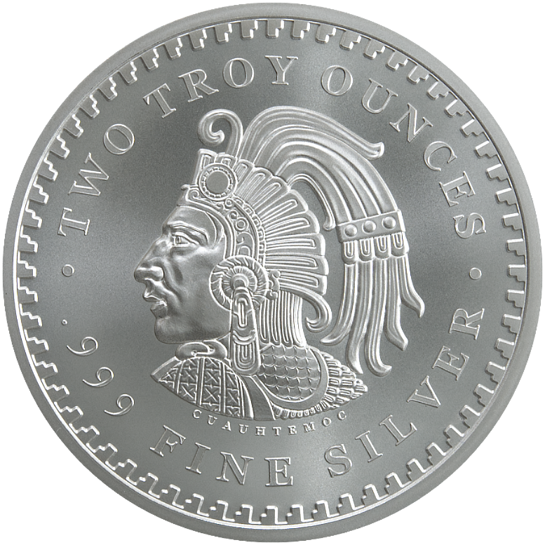 2 OZ 999 SILVER ROUND AZTEC CALENDAR